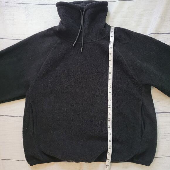 ASOS 4505 Size 6 Ski & Snow Black Fleece Cowl Turtleneck Drawstring Sweatshirt - Picture 4 of 8